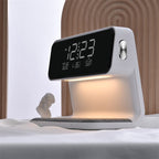 3-in-1 Bedside Alarm Clock with Qi Wireless Charging & Night Light