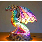 Animal Glass Table Lamp - Stained Glass-Style Mosaic LED - Dolphin / 17 cm