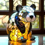 Animal Glass Table Lamp - Stained Glass-Style Mosaic LED - Horse / 17 cm