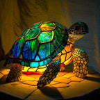 Animal Glass Table Lamp - Stained Glass-Style Mosaic LED - Bear / 17 cm