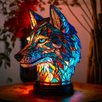 Animal Glass Table Lamp - Stained Glass-Style Mosaic LED - Rooster / 17 cm