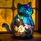 Animal Glass Table Lamp - Stained Glass-Style Mosaic LED - Unicorn / 17 cm