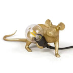 Mouse Table Lamp - Creative LED Decorative Lighting - White Sitting Mouse / Button Switch