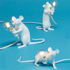 Mouse Table Lamp - Creative LED Decorative Lighting - Gold Lying Mouse / Button Switch
