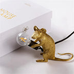 Mouse Table Lamp - Creative LED Decorative Lighting - White Standing Mouse / Button Switch