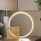 Bedside Table Lamp with Alarm Clock, USB Charging & LED Night Light - Default Title