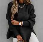 Women's Long Sleeve Turtleneck Sweater - Red
