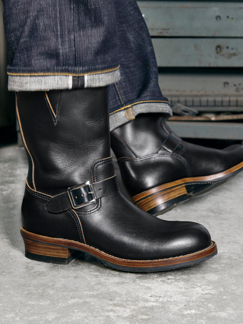 Men's Engineer Boots - Black Teacore Cowhide