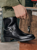Men's Engineer Boots - Black Teacore Leather