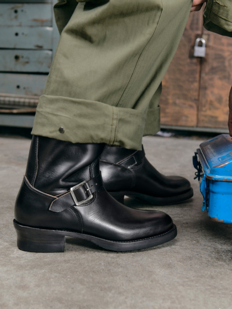 Men's Engineer Boots - Black Teacore Leather