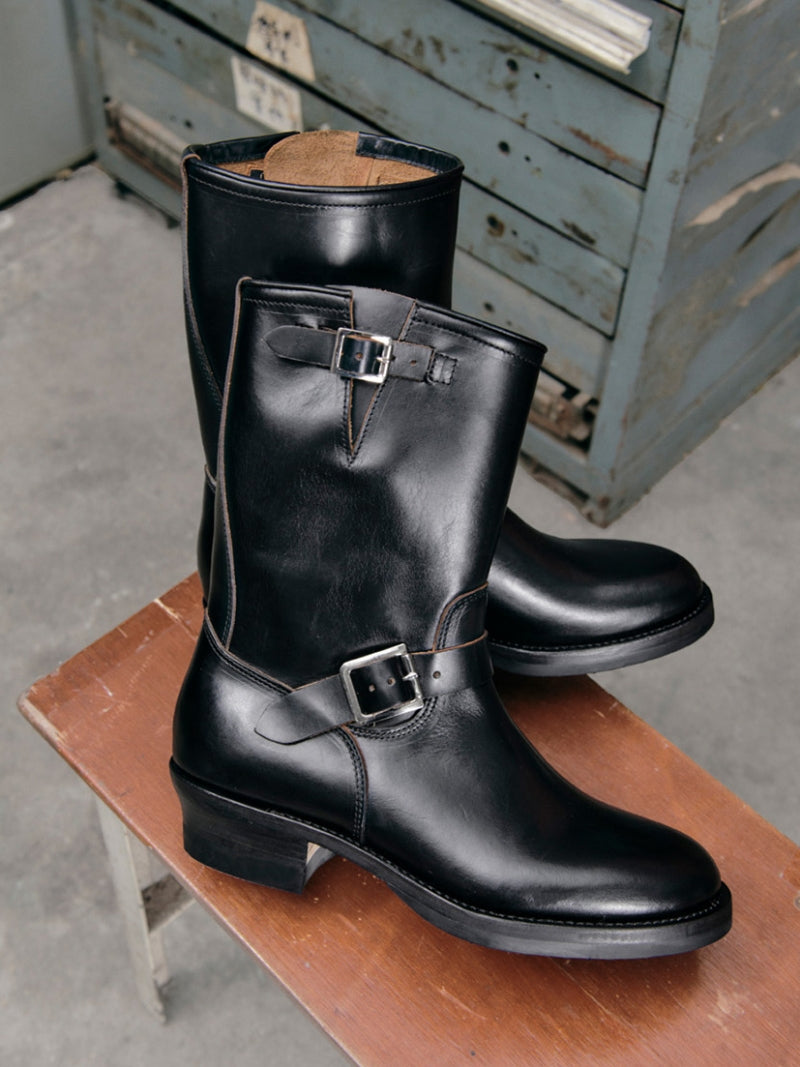 Men's Engineer Boots - Black Teacore Leather