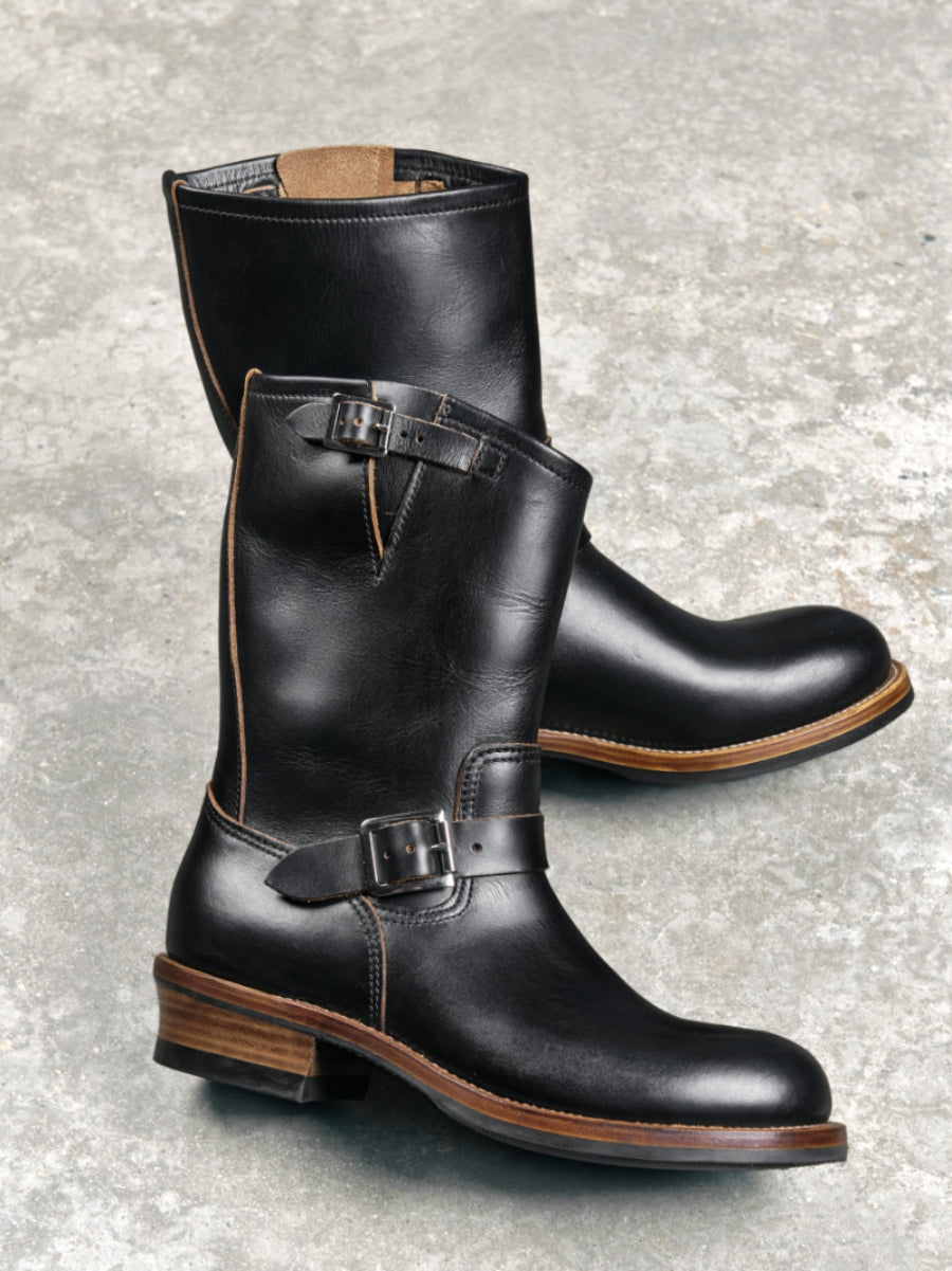 Men's Engineer Boots - Black Teacore Cowhide