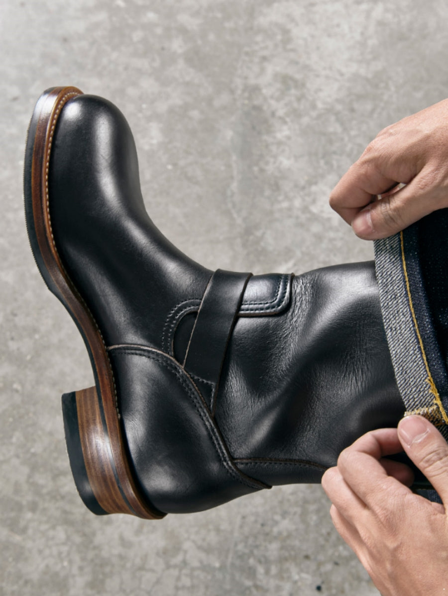 Men's Engineer Boots - Black Teacore Cowhide