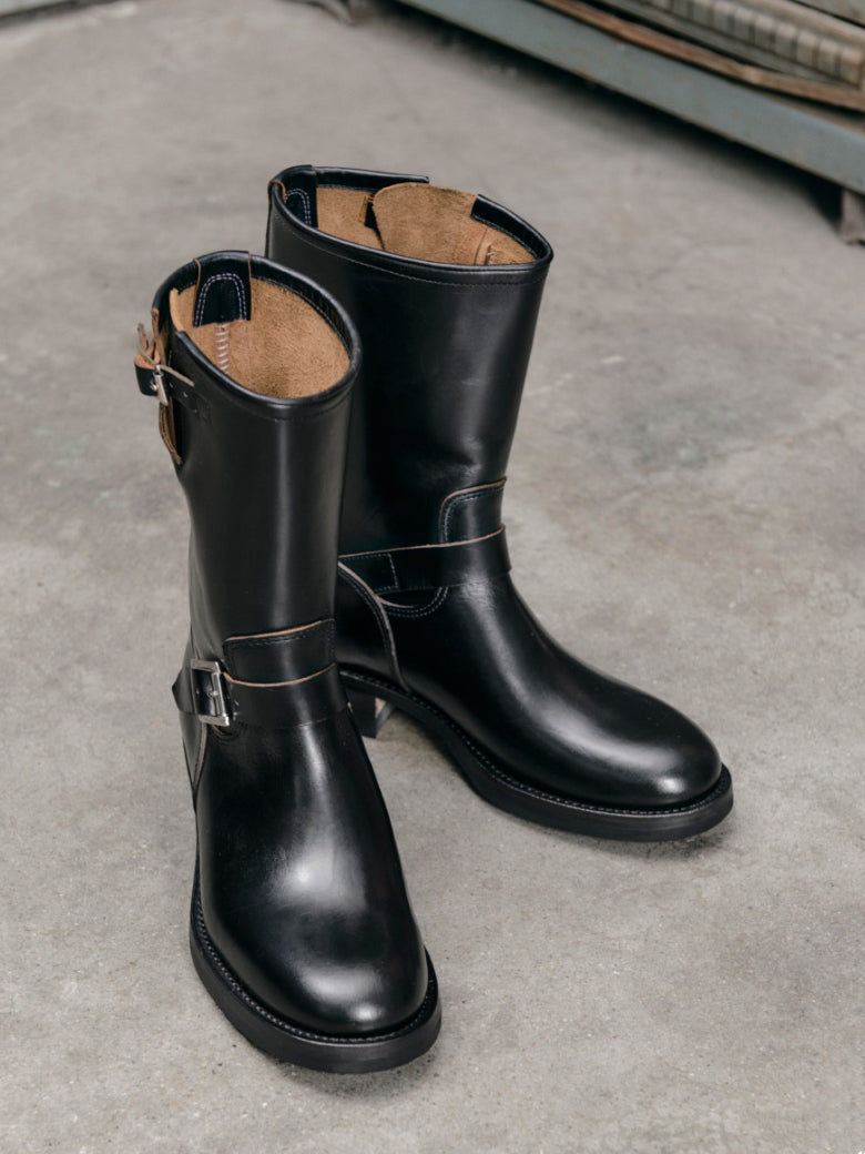 Men's Engineer Boots - Black Teacore Leather