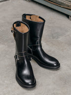 Men's Engineer Boots - Black Teacore Leather