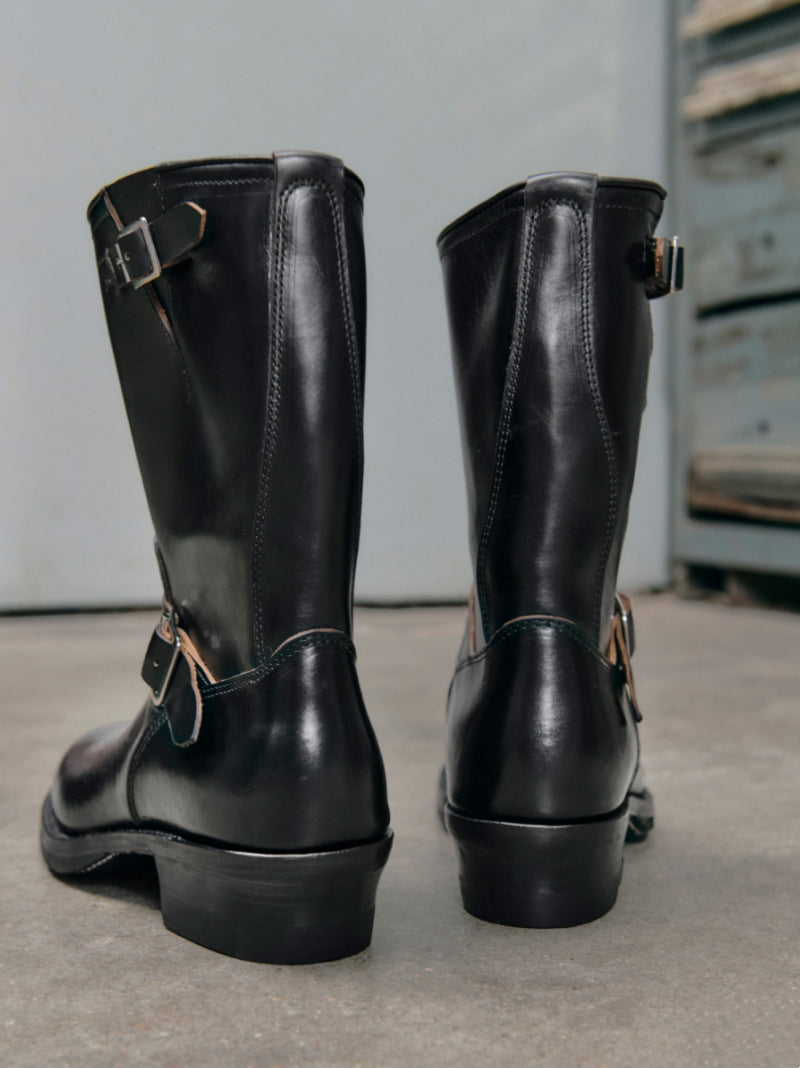 Men's Engineer Boots - Black Teacore Leather