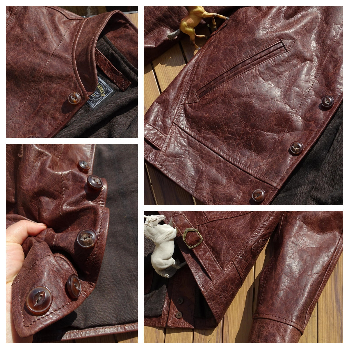 Men's Leather Jacket - Dark Brown