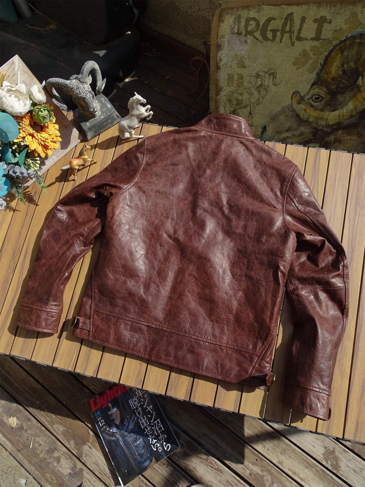 Men's Leather Jacket - Dark Brown