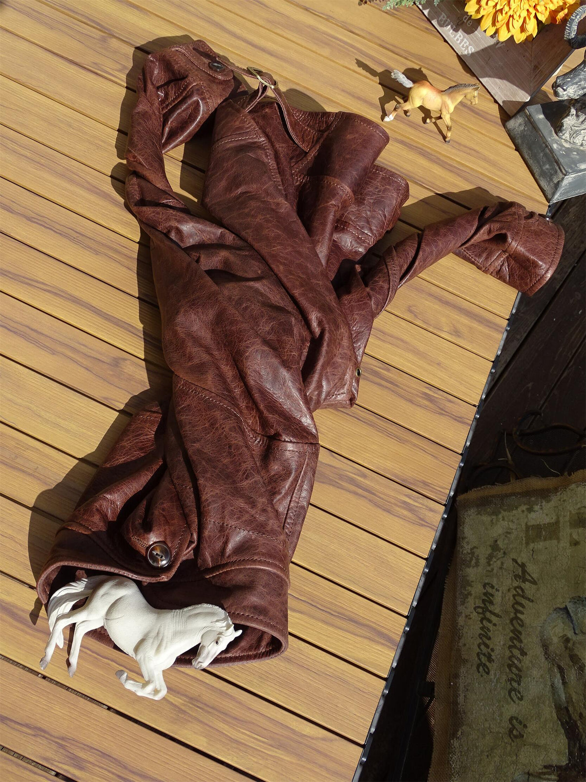 Men's Leather Jacket - Dark Brown