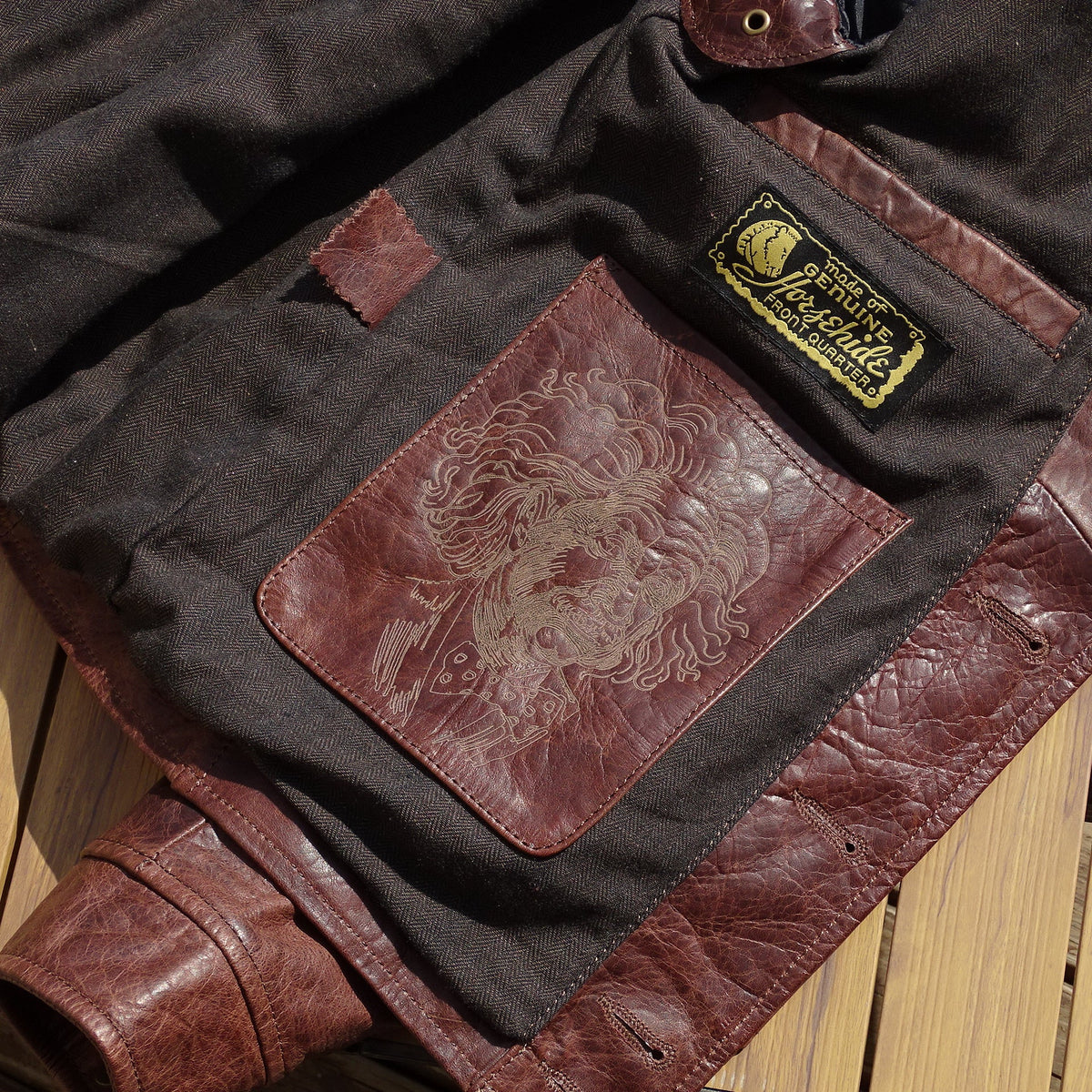 Men's Leather Jacket - Dark Brown