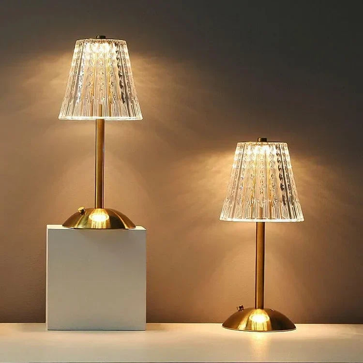 Crystal Table Lamp - Decorative Golden Light