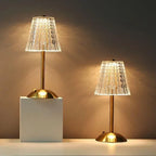 Crystal Table Lamp - Decorative Golden Light