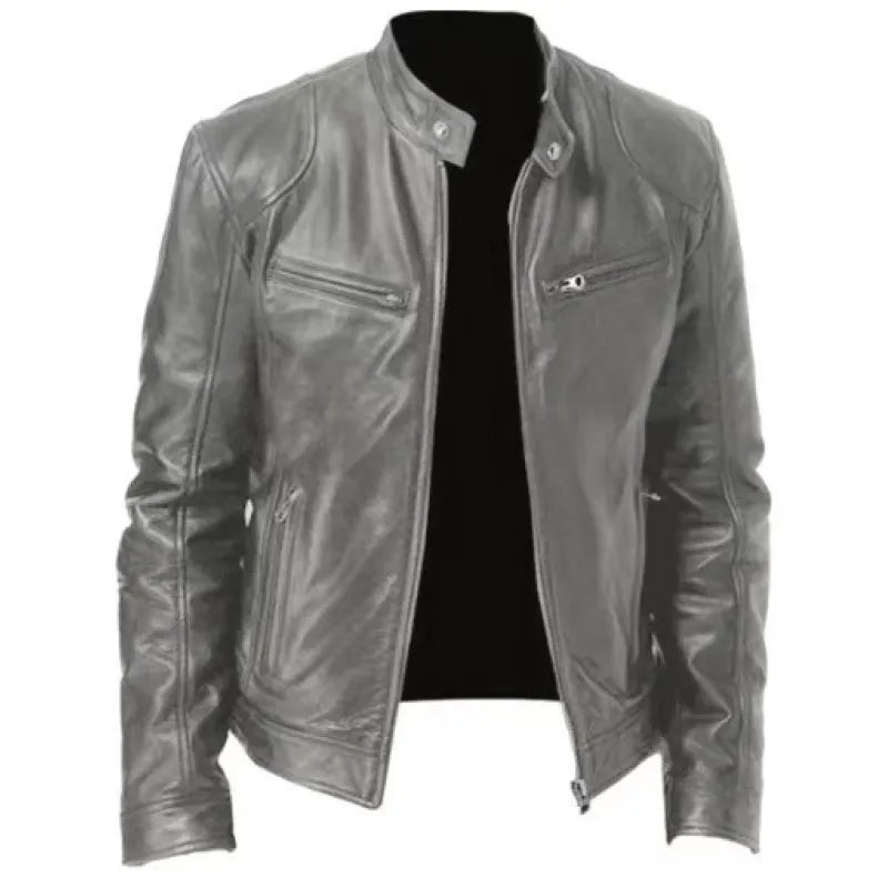 Joren™ | Timeless Leather Zip-Up Jacket