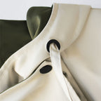 Women's Trench Coat with Hood and Drawstring Waist