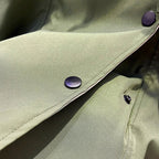 Women's Trench Coat with Hood and Drawstring Waist