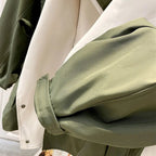 Women's Trench Coat with Hood and Drawstring Waist