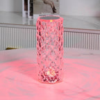 Cordless Crystal Table Lamp - Rechargeable Color-Changing LED