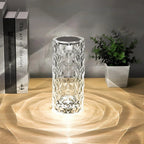 Cordless Crystal Table Lamp - Rechargeable Color-Changing LED
