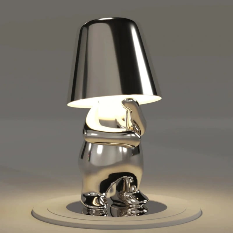 Cordless Figure Table Lamp - Rechargeable USB LED Thinker Design