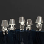 Cordless Figure Table Lamp - Rechargeable USB LED Thinker Design - Gold / Grumpy