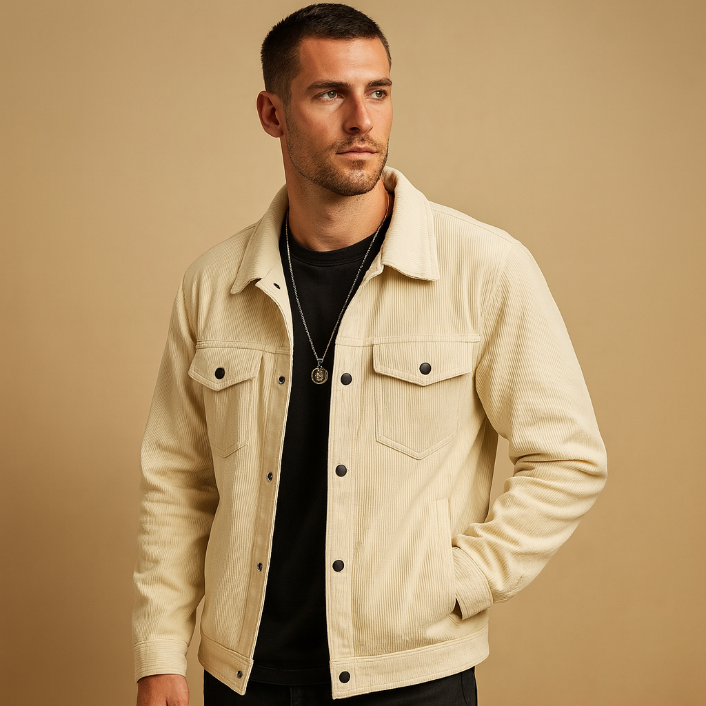 Soft Corduroy Jacket with Relaxed Fit