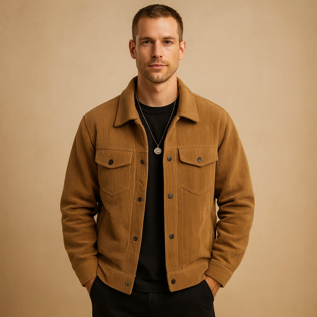 Soft Corduroy Jacket with Relaxed Fit