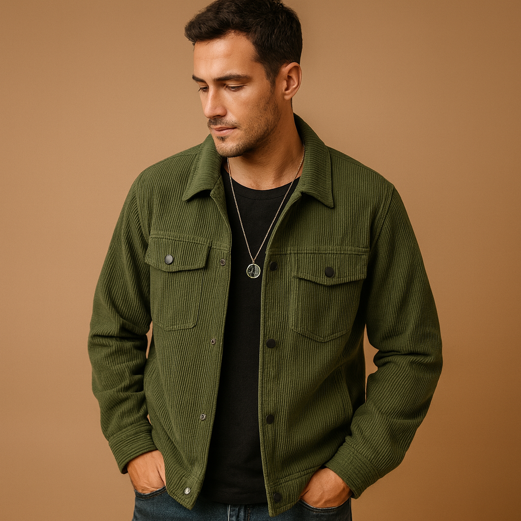 Soft Corduroy Jacket with Relaxed Fit