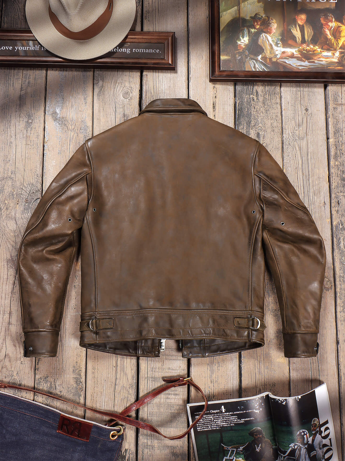 Men's Leather Jacket - Brown