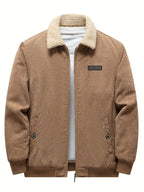 Daan | Men's Corduroy Bomber Jacket with Cozy Teddy Collar