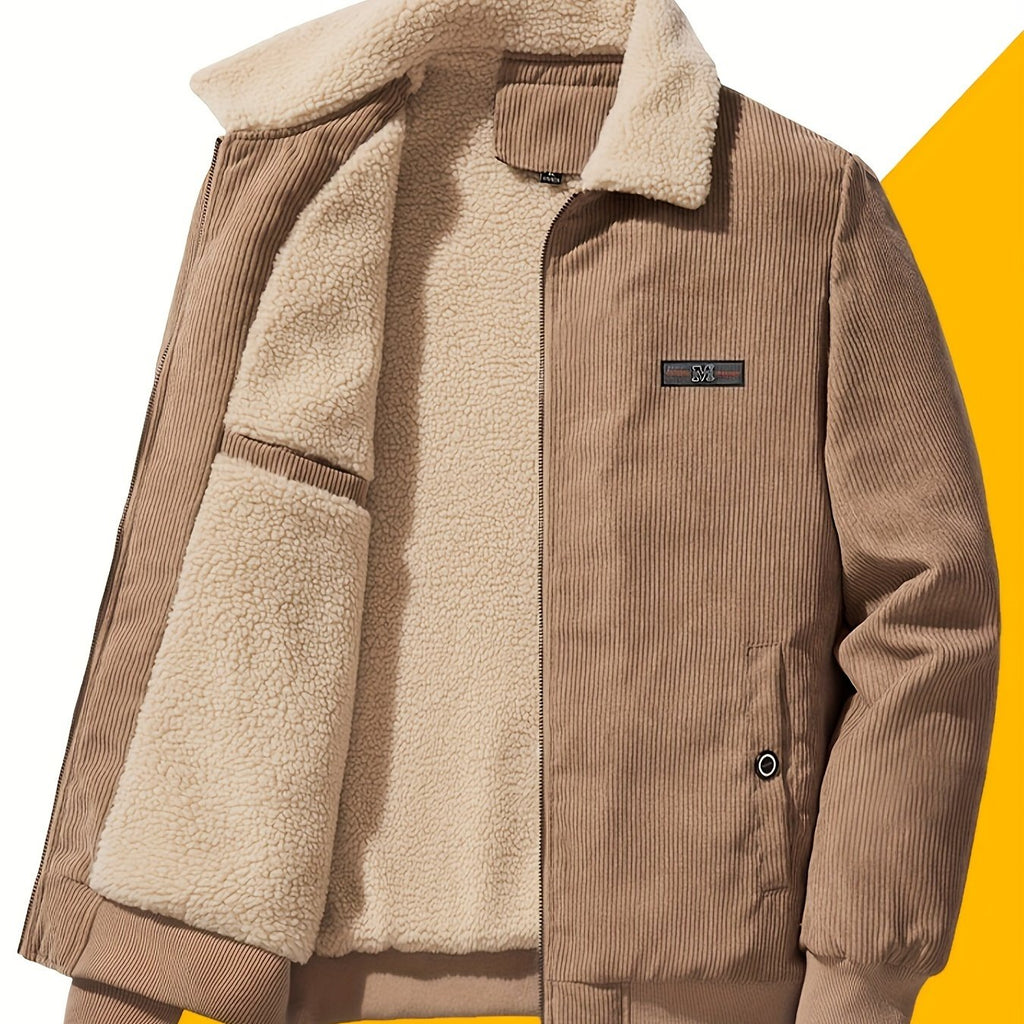Daan | Men's Corduroy Bomber Jacket with Cozy Teddy Collar