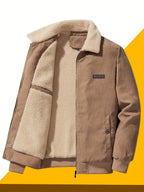 Daan | Men's Corduroy Bomber Jacket with Cozy Teddy Collar