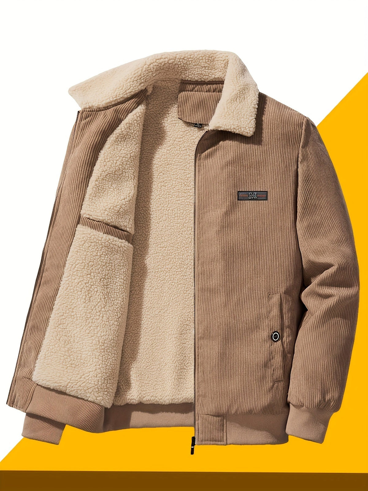 Daan | Men's Corduroy Bomber Jacket with Cozy Teddy Collar