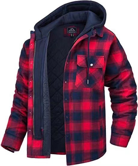Daan | Men's Warm Fleece-Lined Checked Winter Jacket