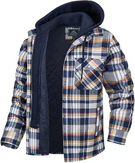 Daan | Men's Warm Fleece-Lined Checked Winter Jacket