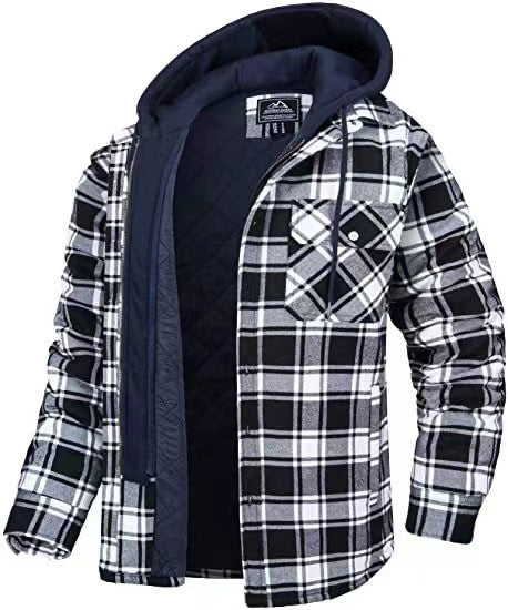 Daan | Men's Warm Fleece-Lined Checked Winter Jacket