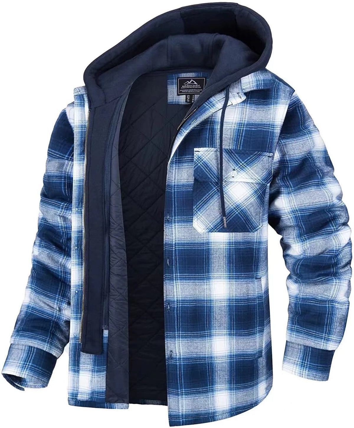 Daan | Men's Warm Fleece-Lined Checked Winter Jacket