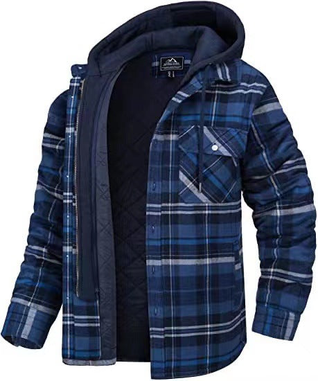 Daan | Men's Warm Fleece-Lined Checked Winter Jacket