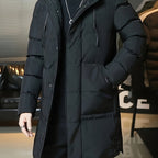 Daan | Men's Longline Hooded Puffer Parka with Warm Padding