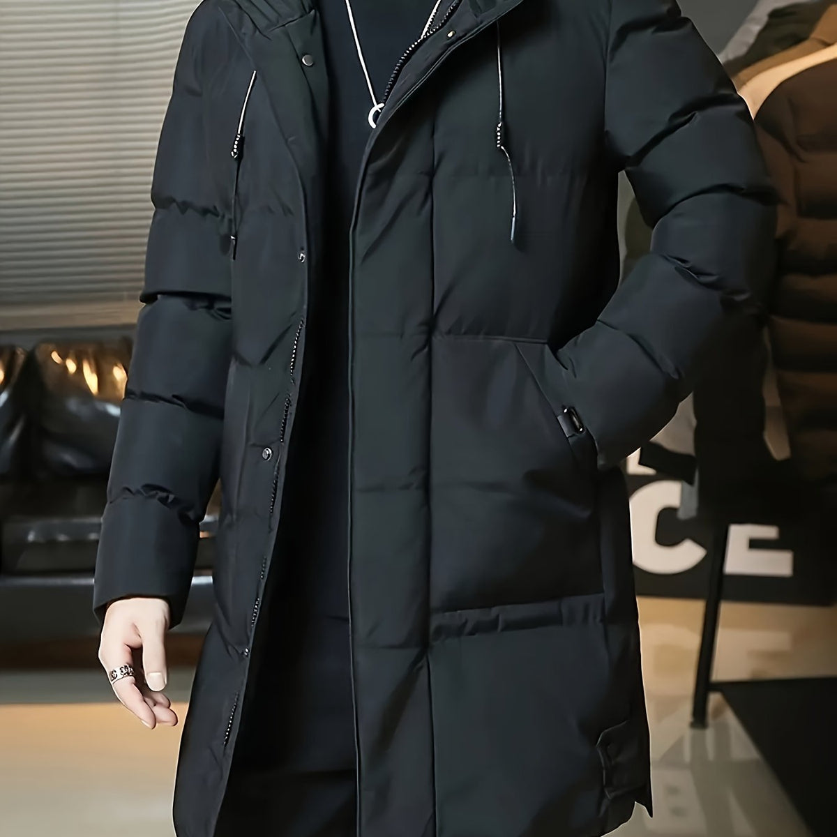 Daan | Men's Longline Hooded Puffer Parka with Warm Padding