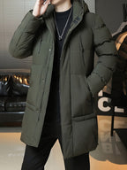 Daan | Men's Longline Hooded Puffer Parka with Warm Padding